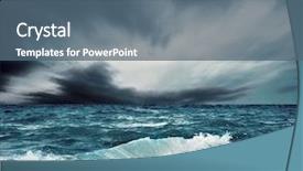  Presentation with storm drainage - Colorful slide deck enhanced with stormy weather - view of storm seascape backdrop and a ocean colored foreground