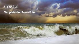  Presentation with storm - Colorful PPT theme enhanced with stormy weather - view of storm seascape backdrop and a gray colored foreground