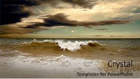  Presentation with weather storm - Slides featuring stormy weather - view of storm seascape background and a coral colored foreground