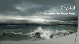  Presentation with weather storm - Cool new slide set with stormy weather - view of storm seascape backdrop and a gray colored foreground