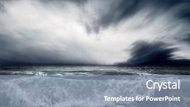  Presentation with storm - Theme consisting of stormy weather - view of storm seascape background and a seafoam green colored foreground