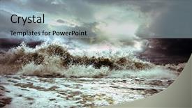  Presentation with wave - Slides featuring stormy weather - wave on the background background and a light blue colored foreground