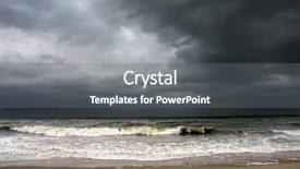  Presentation with coast - Cool new presentation design with stormy weather atlantic ocean coast backdrop and a gray colored foreground