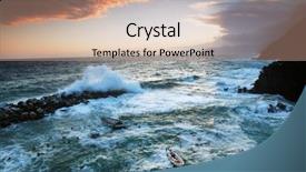  Presentation with weather - Audience pleasing theme consisting of stormy weather in riomaggiore harbor cinque terre italy backdrop and a coral colored foreground