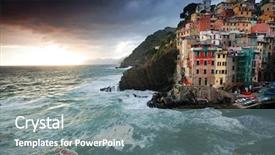 Presentation with weather - Amazing presentation design having stormy weather in riomaggiore village cinque terre italy backdrop and a gray colored foreground