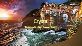  Presentation with weather - Cool new theme with stormy weather in riomaggiore village backdrop and a tawny brown colored foreground