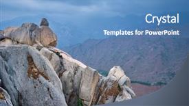  Presentation with rock stone - Cool new PPT theme with stormy weather seoraksan national park backdrop and a teal colored foreground