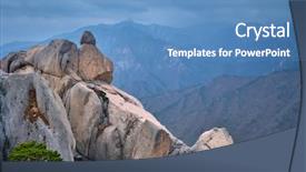  Presentation with rock stone - Colorful PPT layouts enhanced with stormy weather seoraksan national park backdrop and a  colored foreground
