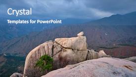  Presentation with rock stone - Slides with stormy weather seoraksan national park background and a teal colored foreground