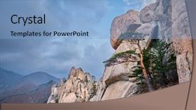  Presentation with rock stone - Presentation consisting of stormy weather seoraksan national park background and a light blue colored foreground