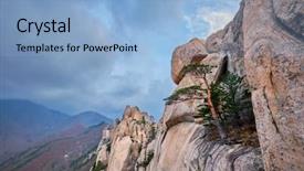  Presentation with rock stone - Slide set featuring stormy weather seoraksan national park background and a light blue colored foreground