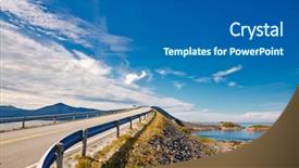  Presentation with winding bridge - Slide deck having storseisundet bridge on the atlantic background and a ocean colored foreground