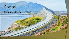  Presentation with atlantic - Amazing PPT layouts having storseisundet bridge on the atlantic backdrop and a light blue colored foreground