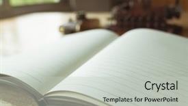  Presentation with note book - Presentation theme with story board - blank note book with typewriter background and a  colored foreground