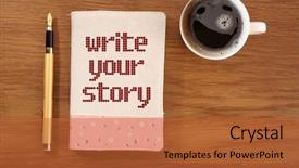  Presentation with coffee book - Amazing theme having story board - book with pen and cup backdrop and a red colored foreground