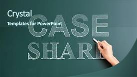  Presentation with share to connect - Colorful PPT theme enhanced with story board - case share written on blackboard backdrop and a  colored foreground