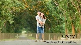  Presentation with old couple walking - Colorful PPT layouts enhanced with story green walking - happy young couple walk backdrop and a coral colored foreground