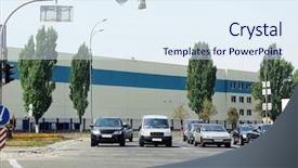  Presentation with traffic jam - Theme consisting of story hour - cars in a traffic jam background and a sky blue colored foreground