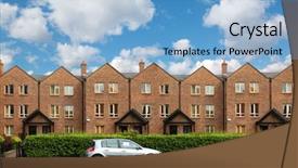  Presentation with road yellow - Slide deck enhanced with story house stands beside road background and a light blue colored foreground