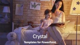  Presentation with family reading - PPT layouts consisting of story life - family reading bedtime pretty young background and a violet colored foreground