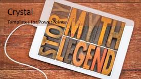  Presentation with color block - Cool new PPT theme with story myth legend - word abstract backdrop and a red colored foreground