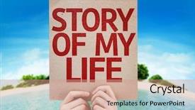  Presentation with life story - Audience pleasing presentation theme consisting of story of my life card backdrop and a coral colored foreground