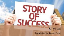  Presentation with story - Beautiful PPT theme featuring story of success card backdrop and a coral colored foreground
