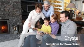  Presentation with story - Cool new presentation design with story telling - family gathered together looking backdrop and a gray colored foreground
