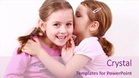  Presentation with story - Presentation design with story telling - girl whispering a secret background and a lemonade colored foreground