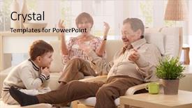  Presentation with story - Amazing PPT layouts having story telling - grandparents with grandson sitting backdrop and a lemonade colored foreground