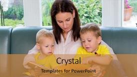  Presentation with children story - Audience pleasing presentation consisting of story telling - mother is reading to your backdrop and a gold colored foreground