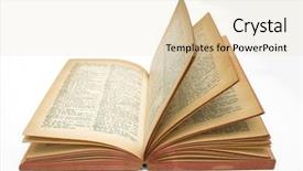  Presentation with open book - Slides featuring story telling - open book isolated on white background and a lemonade colored foreground