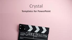  Presentation with clapper - Presentation design enhanced with story-telling-textr-on-clapper background and a lemonade colored foreground