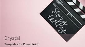  Presentation with clapper - Presentation consisting of story-telling-textr-on-clapper background and a lemonade colored foreground