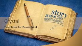  Presentation with tea cup - Presentation having story-the-way-we-explain background and a yellow colored foreground