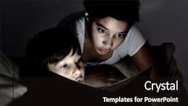  Presentation with kids reading book - PPT theme with war - gun in hand and national background and a gray colored foreground