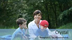  Presentation with song liric book - PPT theme having story time - mother and two sons reading background and a  colored foreground