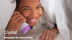  Presentation with reading - PPT theme consisting of boy reading book with torch under duvet background and a violet colored foreground