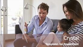  Presentation with parents - Amazing theme having parents reading with baby daughter backdrop and a violet colored foreground