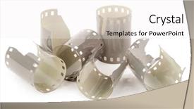  Presentation with film - Amazing slide deck having storyboard - pieces of film backdrop and a white colored foreground