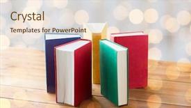  Presentation with education school literature reading - Theme consisting of schoolbooks - education school literature reading background and a lemonade colored foreground