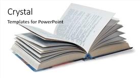  Presentation with open book - Amazing presentation theme having open book isolated on white backdrop and a white colored foreground