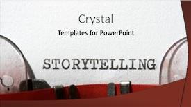 Presentation with storytelling - Slide deck consisting of storytelling-word-written background and a white colored foreground