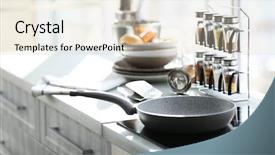  Presentation with electric - Theme consisting of stove in the kitchen beside background and a lemonade colored foreground