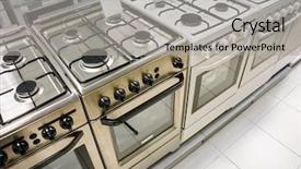  Presentation with gas - Audience pleasing presentation design consisting of stoves selling in home appliance backdrop and a light gray colored foreground