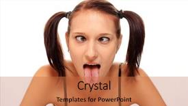  Presentation with girl teens - Cool new presentation theme with strabismus - portrait of teenage girl backdrop and a red colored foreground