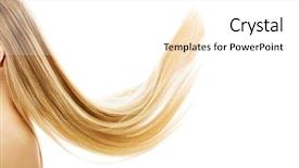  Presentation with long hair - Audience pleasing PPT theme consisting of beautiful long blonde hair isolated backdrop and a white colored foreground
