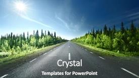  Presentation with forest road green - PPT layouts consisting of blue green curves - road in forest sweden background and a dark gray colored foreground