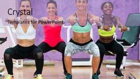  Presentation with club training - Slide deck with straight arms forward during function background and a light blue colored foreground