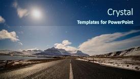  Presentation with country - PPT theme having straight-country-road-under background and a ocean colored foreground